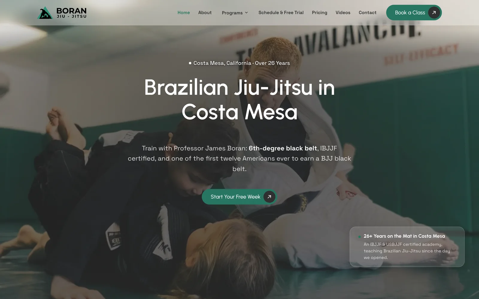 Boran Jiu-Jitsu website homepage