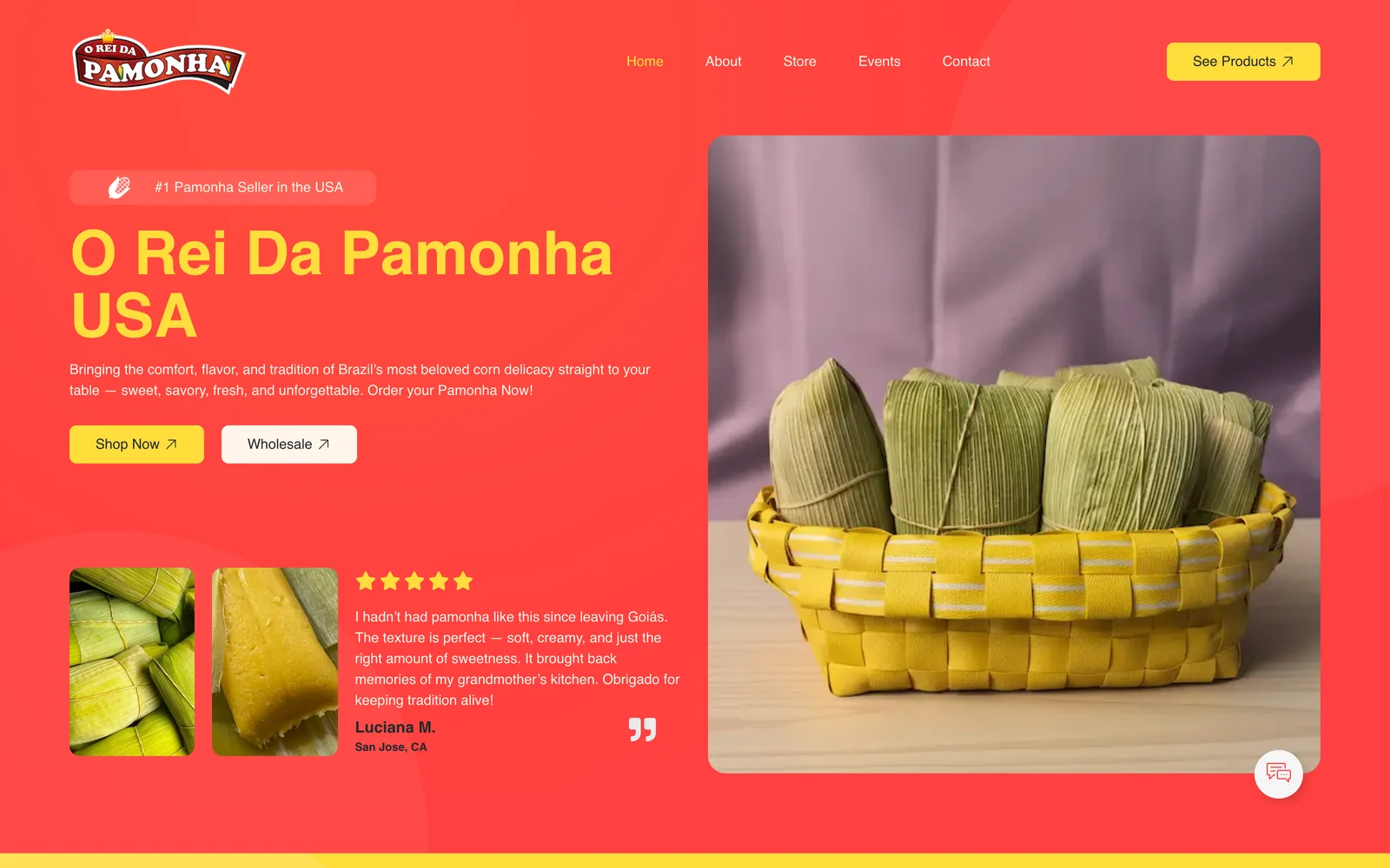 O Rei da Pamonha USA website homepage