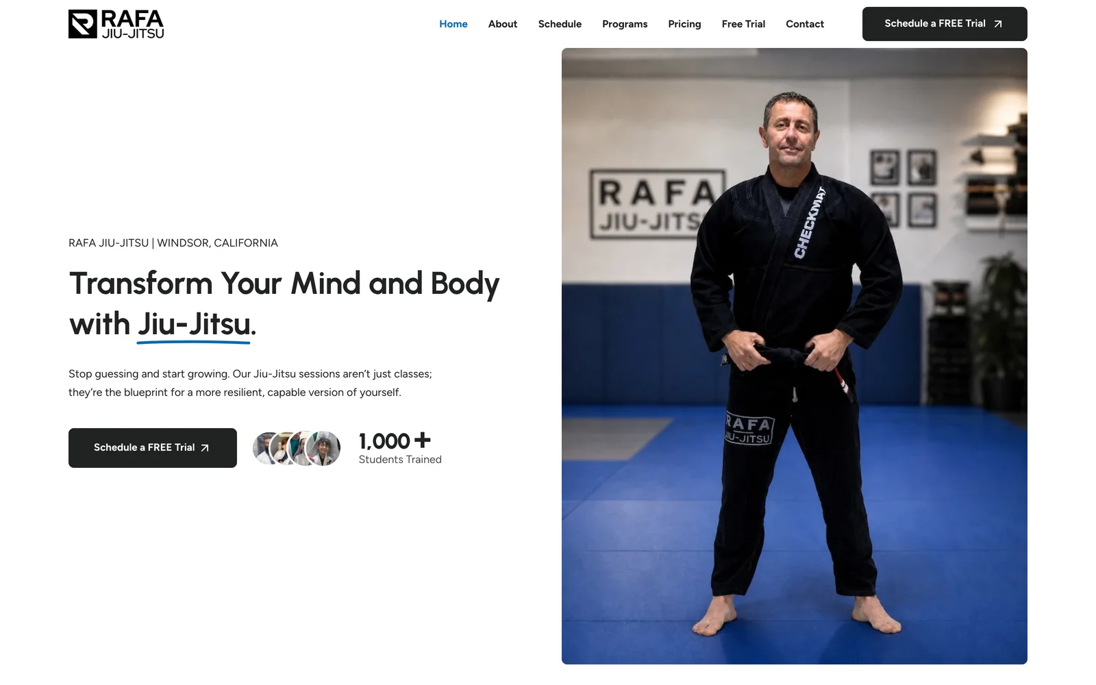 Rafa Jiu-Jitsu website homepage