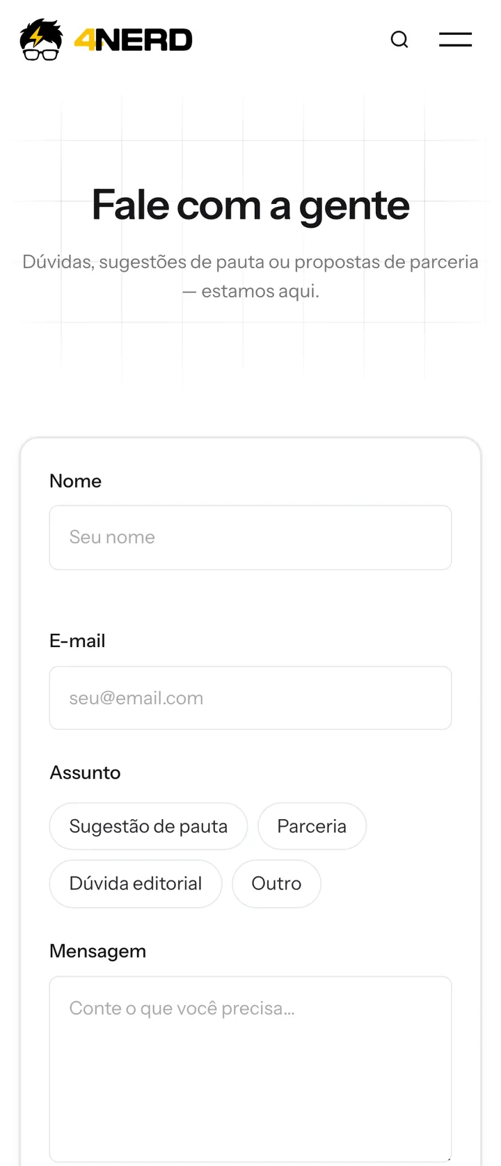 4nerd website on mobile — additional screen