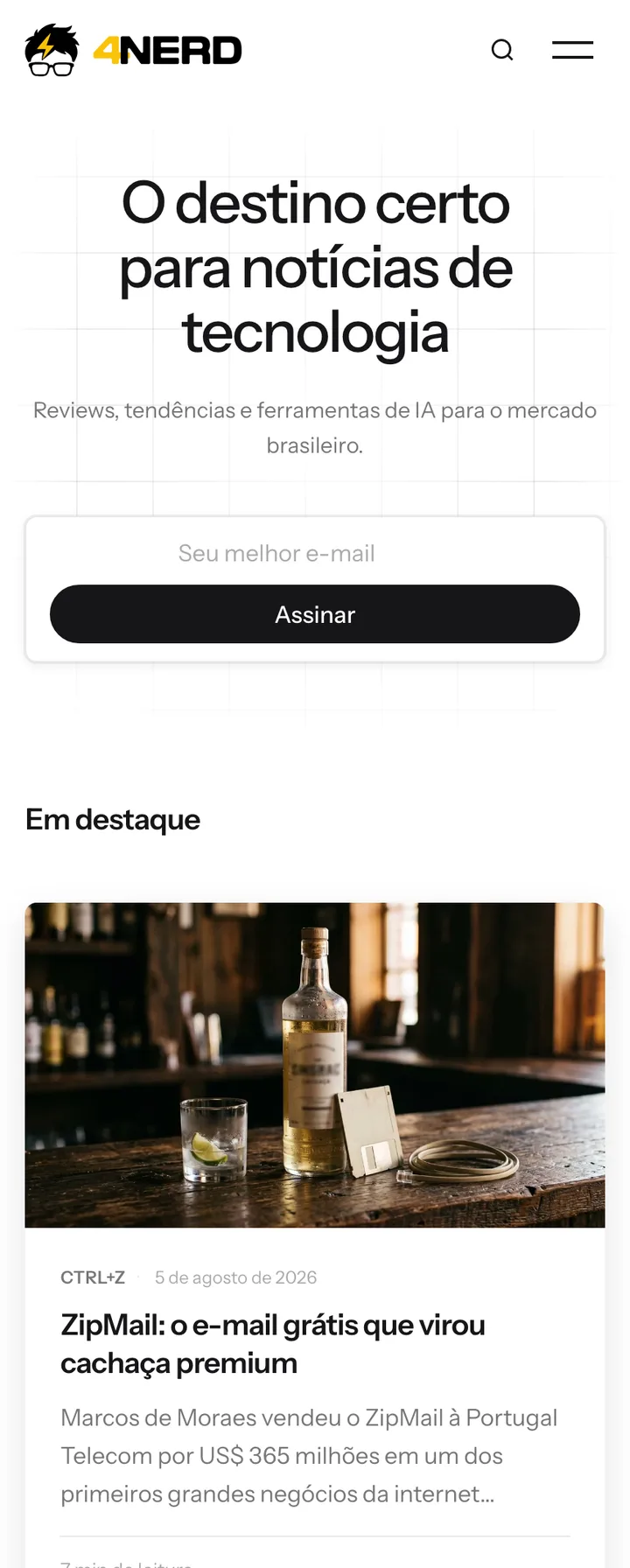 4nerd website shown on a mobile phone
