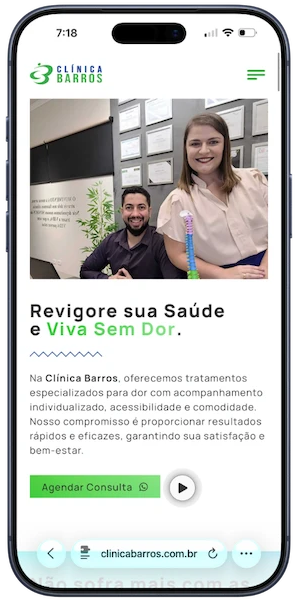 Clinica Barros mobile view