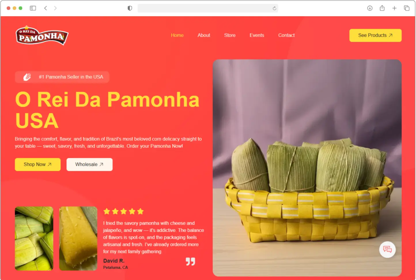 O Rei da Pamonha USA website preview