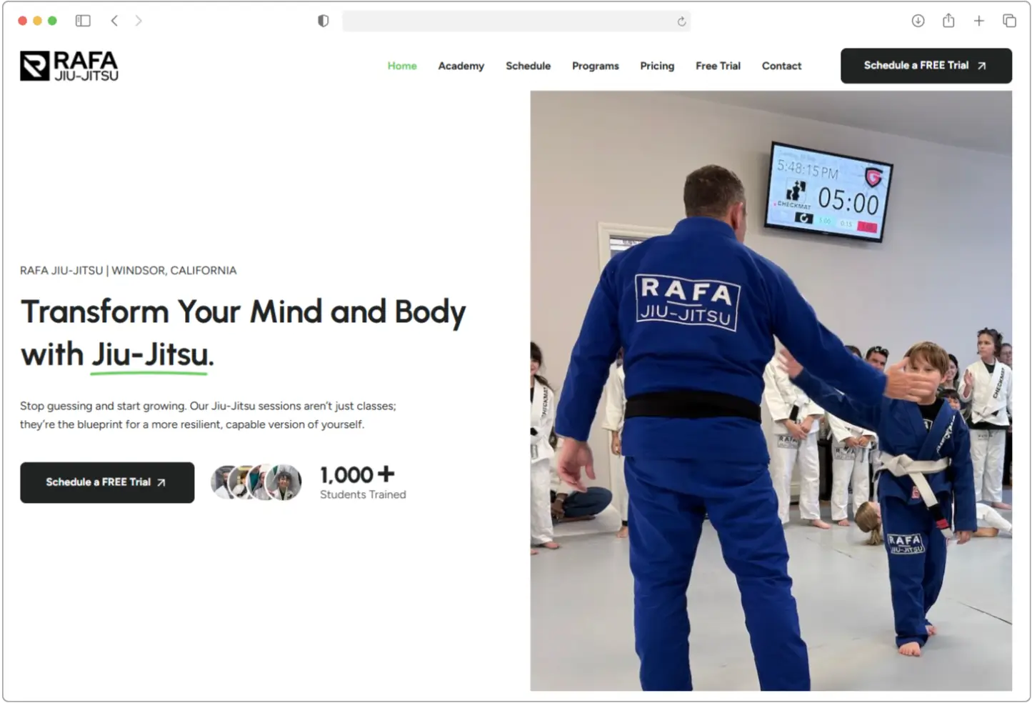 Rafa Jiu-Jitsu website preview