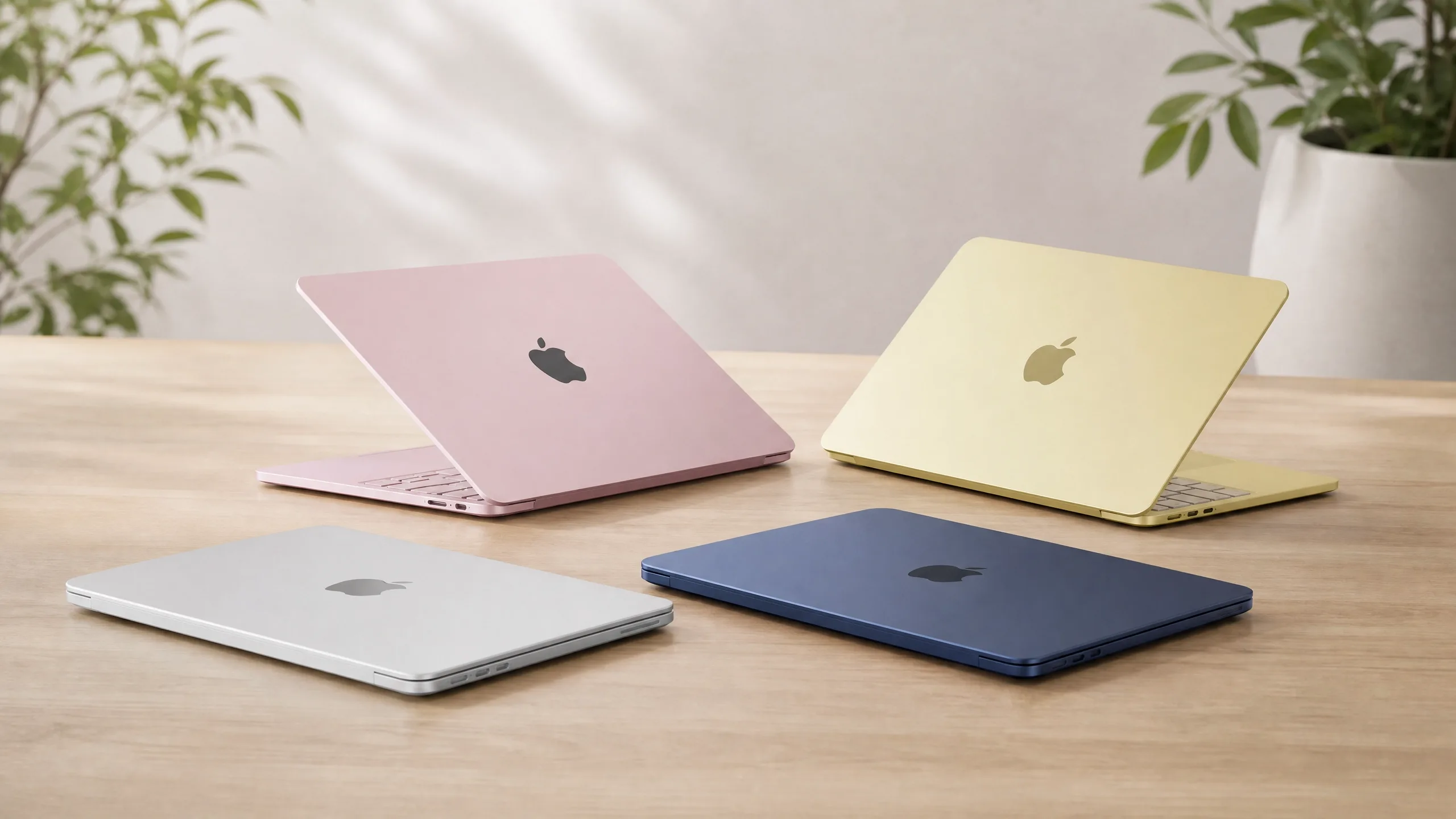 MacBook Neo color lineup — Silver, Indigo, Blush, and Citrus
