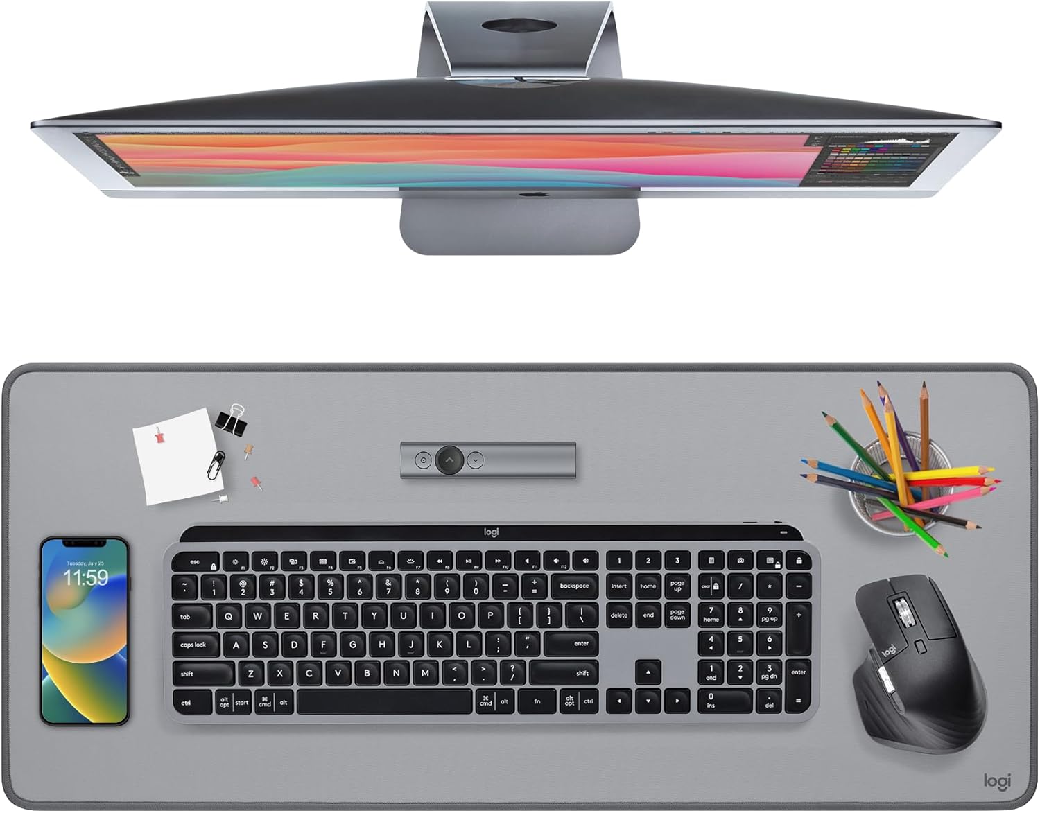 Logitech Desk Mat Studio Series — Large Anti-Slip, Spill-Resistant