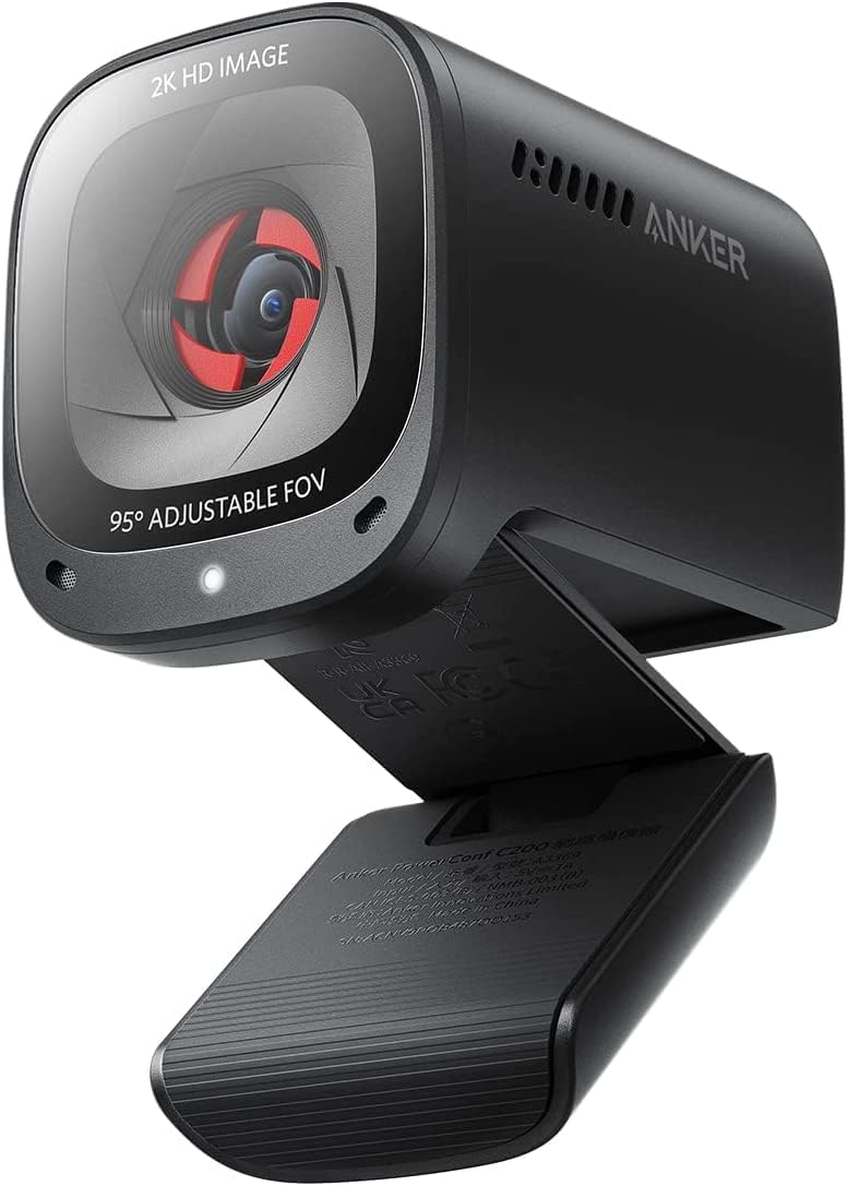 Anker PowerConf C200 2K Webcam — Adjustable FoV, AI Noise-Canceling Mics
